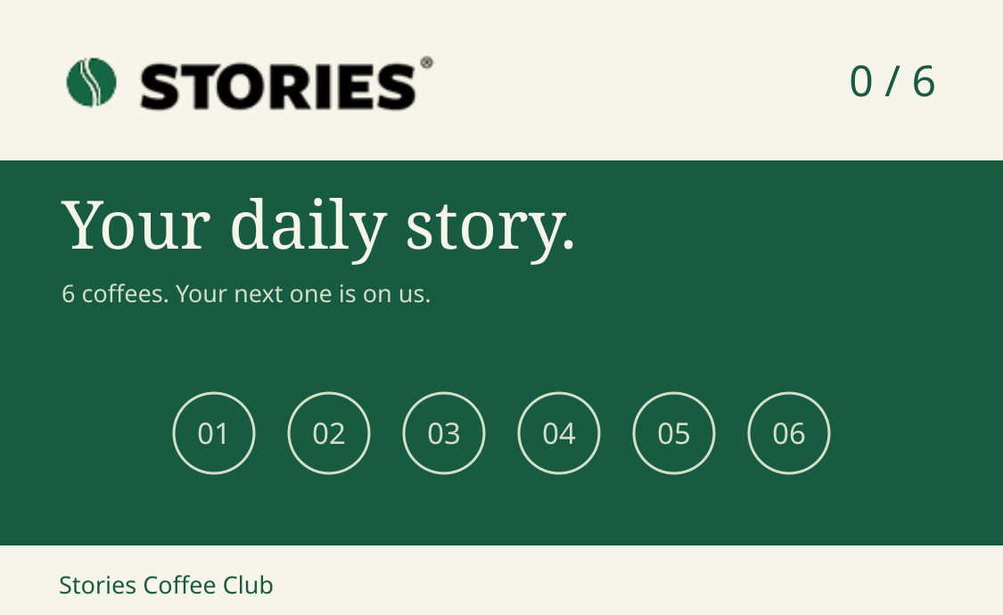 Stories loyalty card